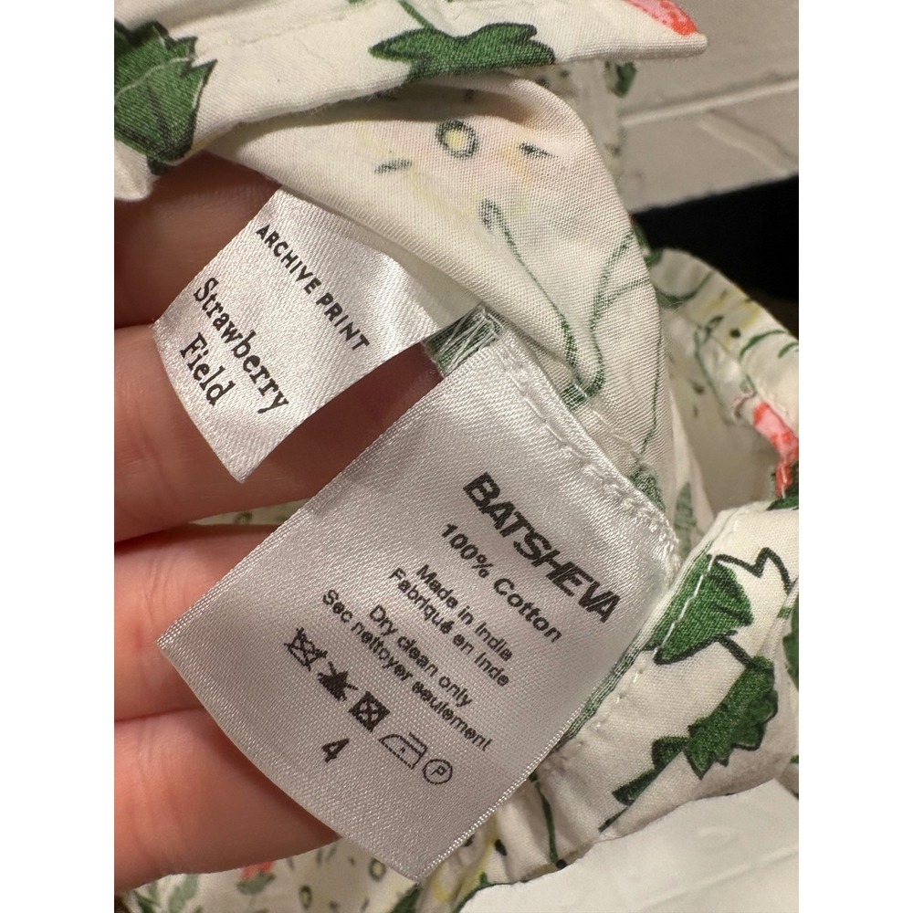 Batsheva x Laura Ashley Strawberry Field Grace Blouse White Size 4 - Picture 9 of 11
